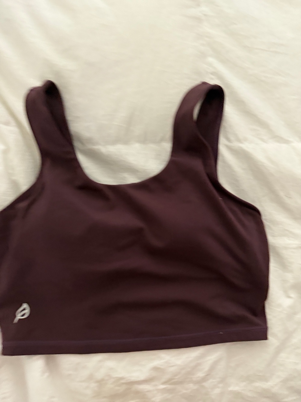 P’tula Scoop-Neck Tank Crop in Deep Plum with built in bra